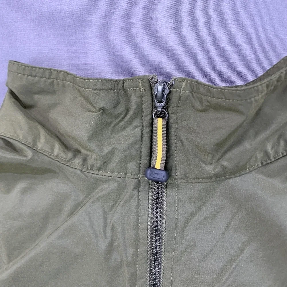 VTG Nike Jacket Mens XL Green Yellow Swoosh Lined Full Zip Windbreaker 90s Nylon